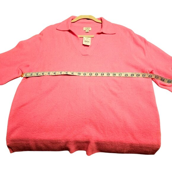 J.Crew Pink V-Neck Sweater L Extra-Soft Wool Blend Long Sleeve - Picture 7 of 11